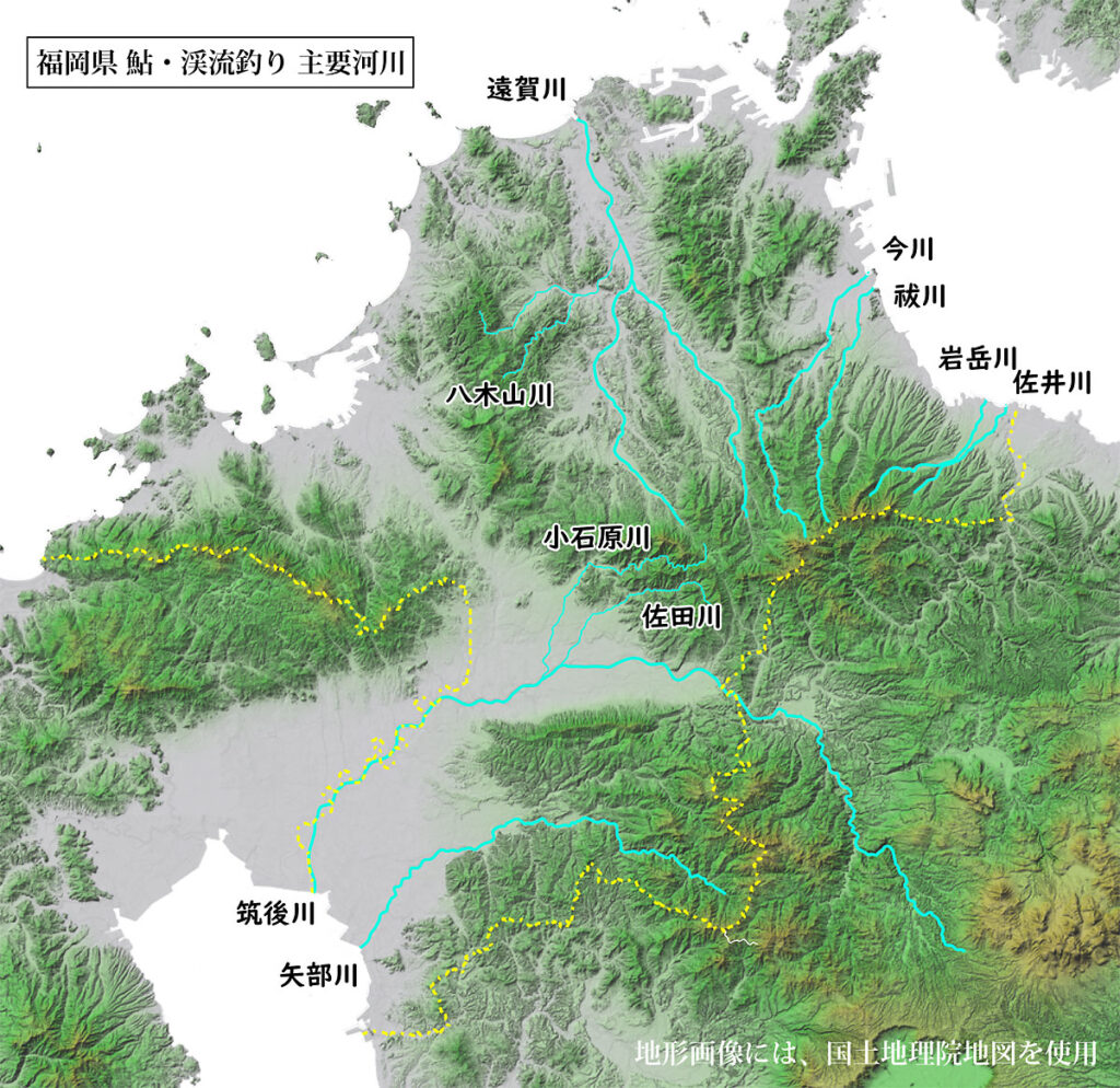 福岡県 渓流釣り河川マップ